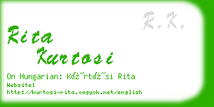 rita kurtosi business card